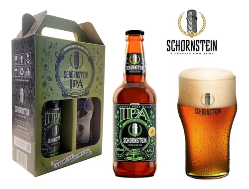 Kit Presente Cerveja Schornstein Ipa E Copo Pint 473 Ml