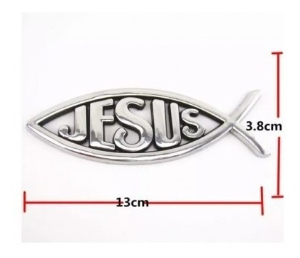 Imagen 9 de 9 de Emblema Logo Pez Cristiano Jesus Autoadhesivo Auto .x1 P104