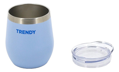 Mate Acero Inoxidable Trendy Con Stickers Y Tapa 280ml Celeste 19016c