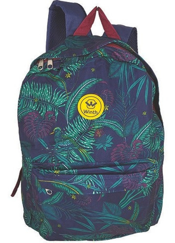 Mochila Escolar Beija Flor Tropical Versátil E Durável Azul