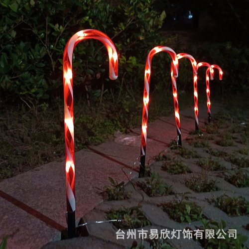 4pzs Navidad 1 Tow 5 Candy Cane Solar Lights