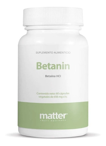 Matter Betanin Salud Estomago Betaína Hcl 656mg 60 Caps Sfn