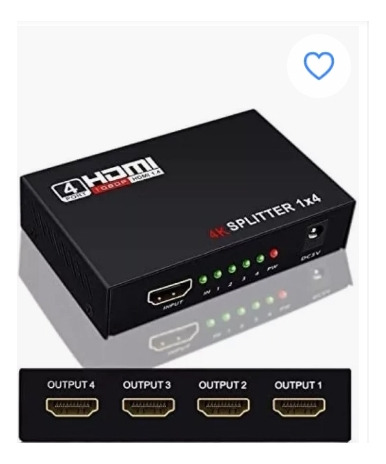 Splitter Hdmi 1x4 O Amplificador 1080p 2k 4k Ultra Hd