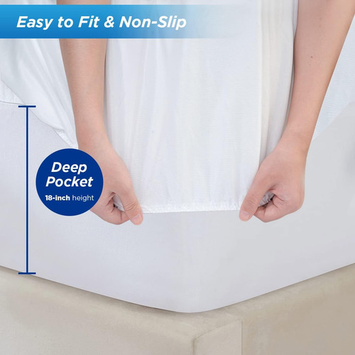 Protector De Colchón Impermeable 100% Algodón Orgánico, Fund