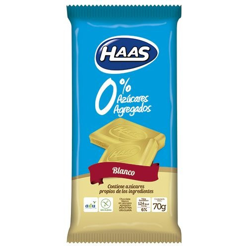 Haas Tableta 0% Azúcar Blanco 70 G.