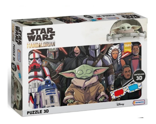 Imagen 2 de 6 de Rompecabezas Star Wars Mandalorian Puzzle 60 P 3d Tapimovil