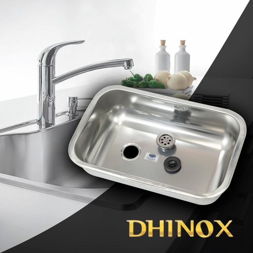 Imagen 6 de 6 de Pileta Bacha De Acero Inoxidable Cocina Simple 52 X 32 X 13