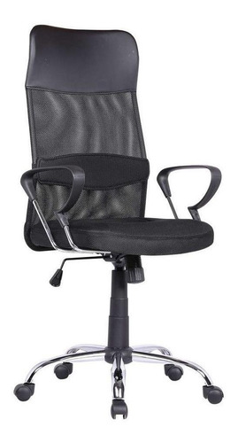 Cadeira de escritório Mobly Diretor Vancouver II ergonômica  preta com estofado de mesh