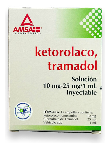 Ketorolaco, Tramadol Solución Inyectable C/3 Ampolletas Amsa
