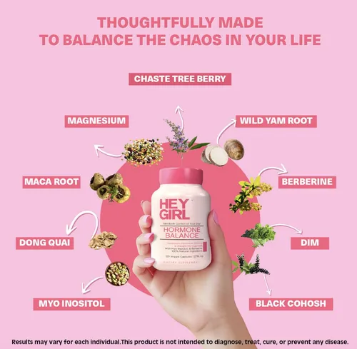 Suplemento Hey Girl Hormone Balance Para Mujer 120 Cápsulas
