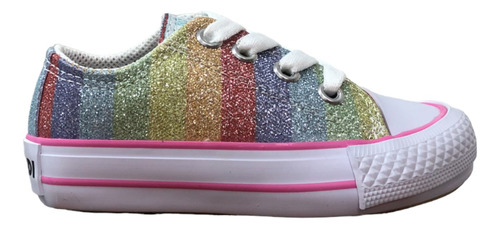 Zapatilla Star Glitter Nena Brillo Multicolor Arcoiris 18-26