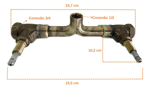 Kit Base Misturador + Acabamento Cromado Padrão Deca