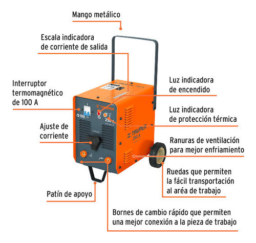 Soldadora Compacta Corriente Alterna 250 A Truper