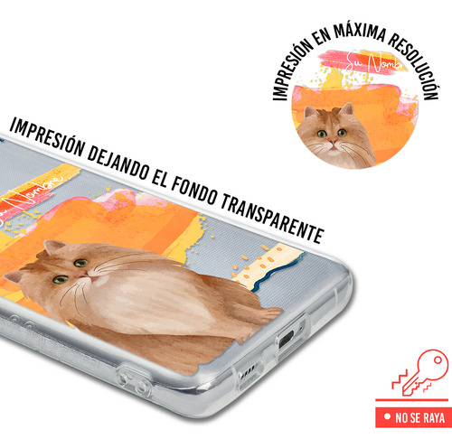 Funda Para Huawei Mujer Gatito Siberiano Acuarela Con Nombre