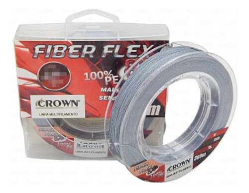 Linha Multifilamento Crown Fiber Flex 8x 0,23mm 30lb - 300m Cor Cinza