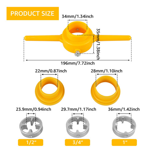 Kit De Herramientas Roscas Pvc 12 Piezas Marca Sin Especific