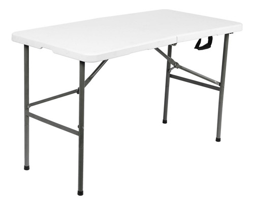 Mesa Plegable Tipo Maletin Valija Camping Caños Y Traba 1.22 Color Blanco