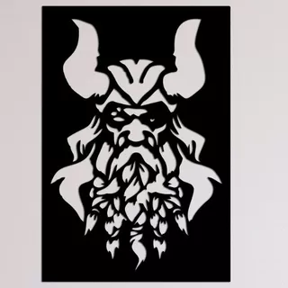 Vikingo Odin - Cuadro Decorativo Mdf 3mm -