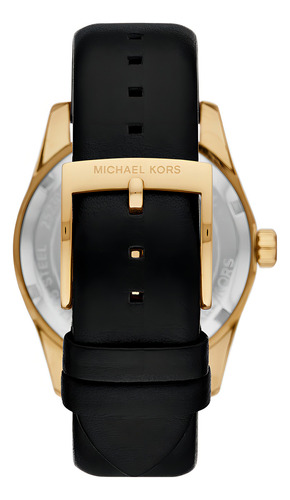 Michael Kors Mujer Michael Kors Mk4748 Lexington Color De La Correa Negro Color Del Bisel Dorado Color Del Fondo Negro