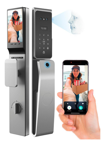 Cerradura Smart Home Schilion SX-G Wifi Waterproof Cámara, Reconocimiento Color Plata