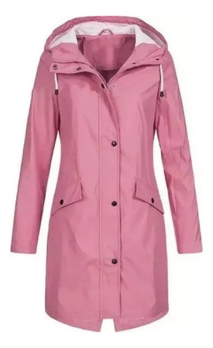 2024 Mujer Sólido Chamarra Lluvia Outdoor Sudadera Impermeab
