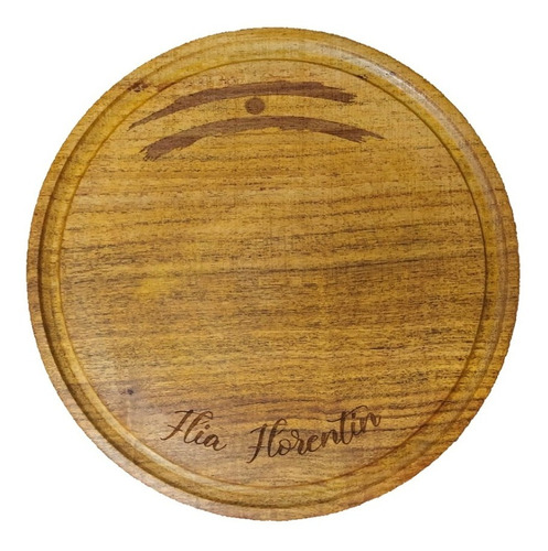 Tablas Plato Asado Madera Redondas  24cm Personalizada 