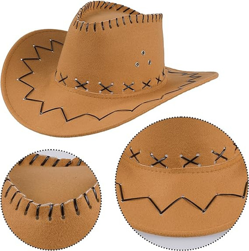 Conjunto De Trajes De Vaquera, Chaleco Con Flecos, Sombrero De Vaquero Y Gafas De Sol