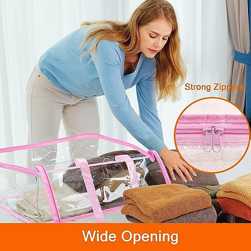 Bolsa Almacenamiento Ropa Transparente Reforzada, 46 X 38 X
