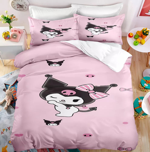 Juego De Ropa De Cama Kuromi, Funda De Edredón Y Fundas De A