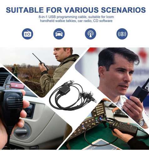 Nuevo Cable De Programación Usb 8 En 1 Para Motorola