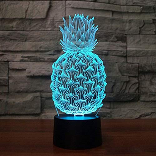 Pina Ilusion 3d Lampara Led Pina Ananas Luz Nocturna Par