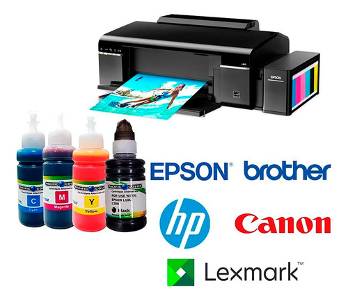 Pack De Tinta Impresora 4 Botellas Cmyk Compatible Bro/ep/hp