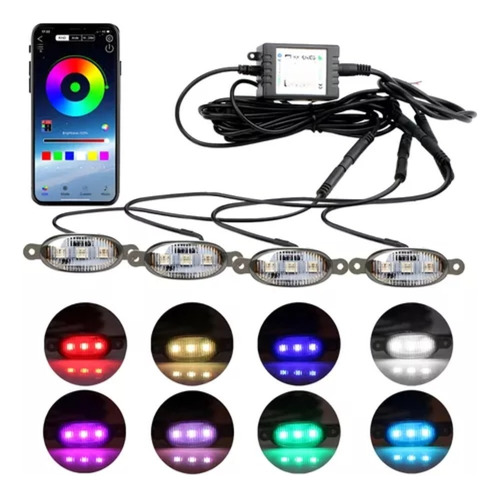 Luz Led Estilo Raptor Ahumada Bluetooth Rgb App Parrilla X4