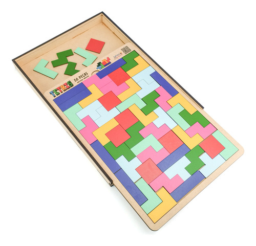 Brinquedo Educativo Pedagógico Tabuleiro Tetris Box Mdf