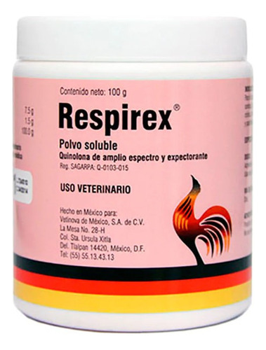 Respirex 100 Grs / Ambroxol- Enrofloxacina Lab Vetinova