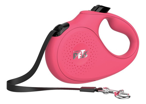 Correa Retractil De 5 Metros 15 Kg Mediana Color Rosa