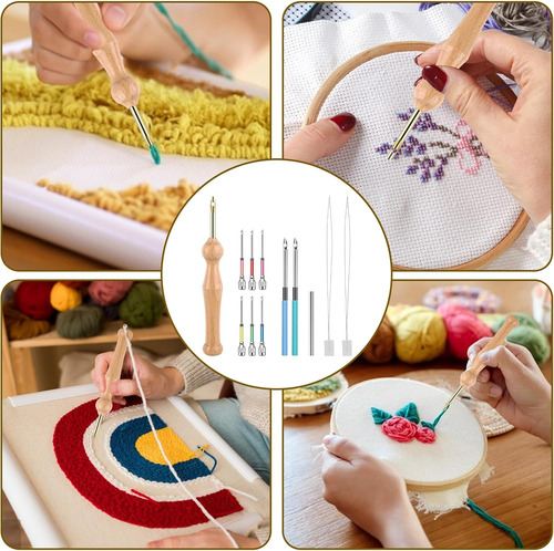 9 Needles Magic Bordado Set,caja Y Cambiador Cabeza Roscador