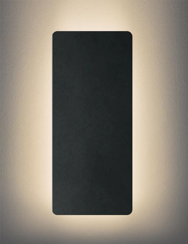Aplique De Pared Led Rectangular Nubi 12x30cm 15w Puraluz Estructura Negro Neutro