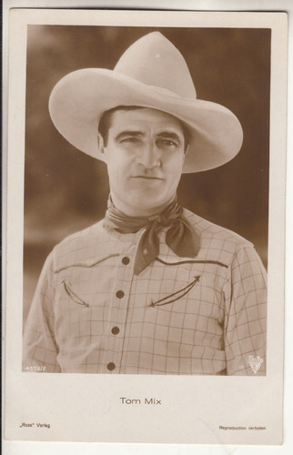 Antigua Postal Cine Cowboys Actor Tom Mix Vintage Western