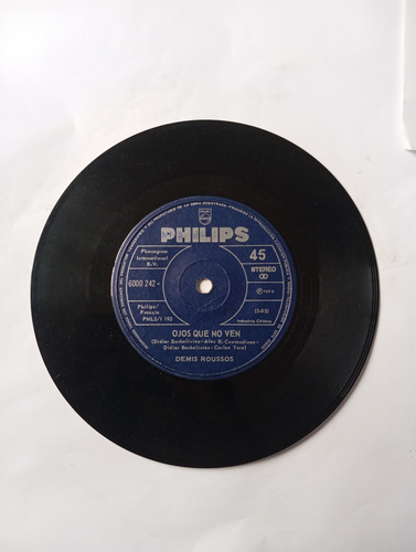 Vinilo Single De Demis Roussos - Ojos Que No Ven ( C156 (Usado)