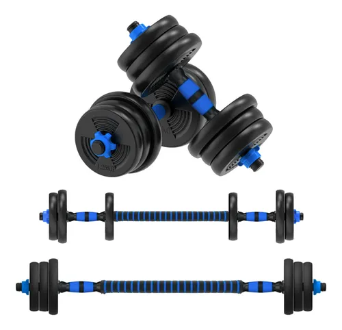 Kit Musculação 13 Pçs Halteres Barra Ajustável 10kg Fitness
