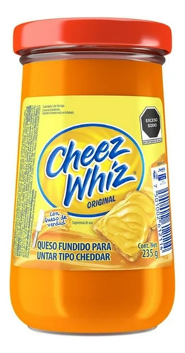 3 Quesos Fundido Cheez Whiz Para Untar Tipo Cheddar 235g