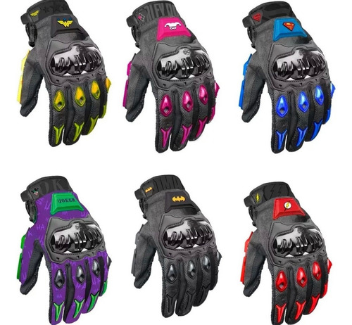 Guantes Para Moto Kov Dc Comics Súper Héroes Y Villanos Color Batman Talla M