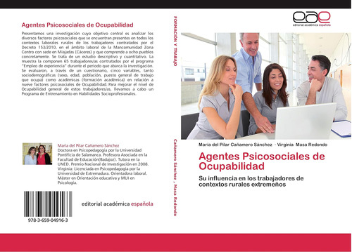 Libro: Agentes Psicosociales De Ocupabilidad: Su Influencia