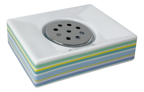 Jabonera Baño Ducha Porcelana Importada Stripe Haussman