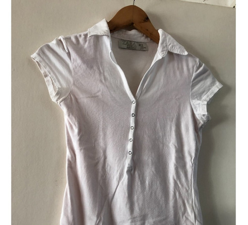 Remera Manga Corta Zara Escote V Talle S