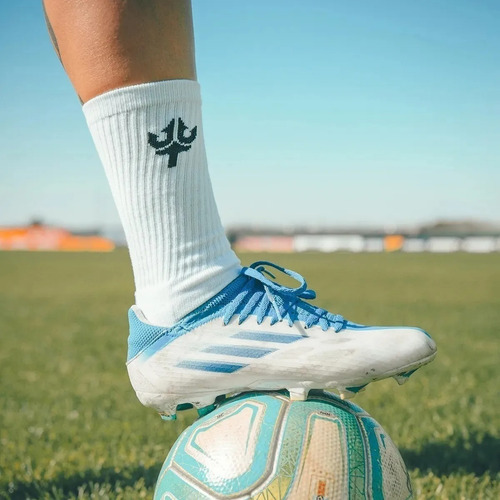 Imagen 2 de 7 de Medias Trinche Técnicas Blancas X3 Deporte Fútbol