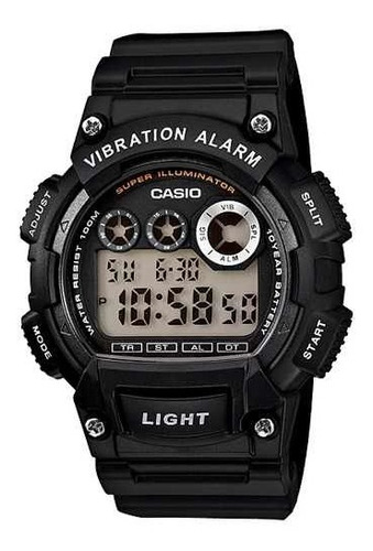 Reloj Casio W-735h-1a Hombre Silicona Alarma Crono 100m