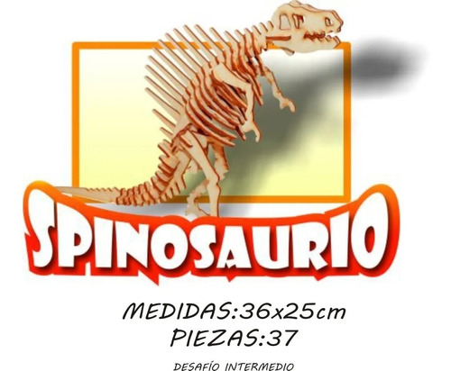 Rompecabezas Maqueta 3d Dinosaurio Spinosaurio Madera Motric