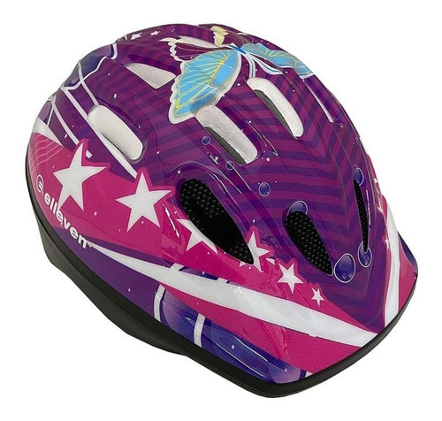 Capacete Elleven Kids Infantil Bicicleta Bike Skate Patins Cor Lilás Tamanho P